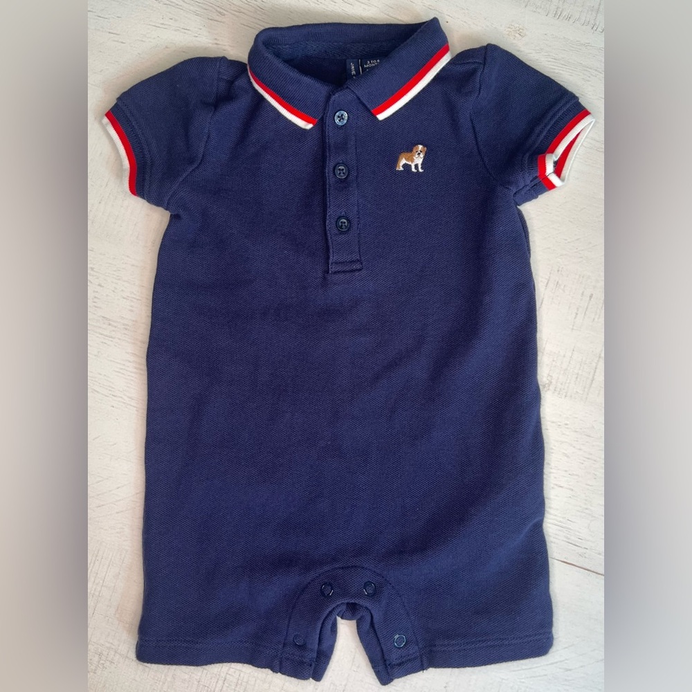 Janie & Jack Baby Polo Bulldog Romper